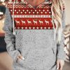 Christmas Reindeer Print Stitching Hoodie