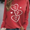 Red Valentine's Day KISS ME HUG ME LOVE ME Graphic Sweatshirt