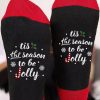 Black Christmas Letter Graphic Print Tube Socks