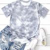 Gray Tie Dye Crew Neck Short Sleeve T-Shirt