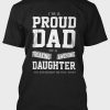 Black PROUD DAD Letter Print Short Sleeve Men's T Shirt