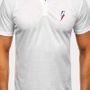 White Lightning Print Short Sleeve Men's Polo T Shirt