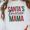 White Santa's Favorite Mama Long Sleeve Sweatshirt