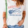 White The Old Music City Retro Graphic T Shirt