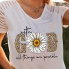 White Leopard Sunflower God Graphic Sheer Stripe Sleeve Top