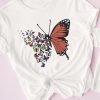 White Family Matching Butterfly Graphic Print Short Sleeve T Shirt