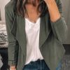 Green Drape Collar Knit Blazer