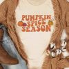 Khaki Pumpkin Spice Season Fall Vibe Graphic Tee