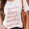 White Slogan Letter Print O-neck Short Sleeve T Shirt