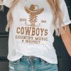 White Country Music Whiskey Western Graphic Tee