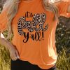 Orange Leopard Fall Accent Short Sleeve Tee