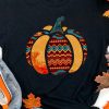 Black Tribal Fun Pumpkin Graphic Print Casual T Shirt