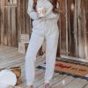 Gray Long Sleeve Pullover And Jogger Pants Lounge Set