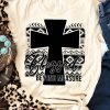 Khaki Western Letter Cross Print Graphic Tee