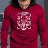 Red Retro Pattern Letter Print Men's Hooded Sweatshirt