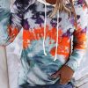 Multicolor Tie Dye Drawstring Kangaroo Pocket Hoodie