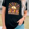 Black BE THE SUNSHINE Pattern Printed Short Sleeve T Shirt