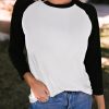 Black Color Block Raglan Sleeve Pullover Top