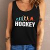 Black HOCKEY Graphic Print Crew Neck Tank Top