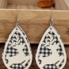 Reindeer Plaid Teardrop Earrings