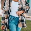 Plaid Print Buttoned Shirt Jacket