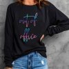 Black Out Of Office Glitter Pattern Print Crewneck Sweatshirt