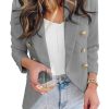 White/Black/Apricot Double Breasted Long Sleeve Novelty Button Blazer