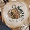 Khaki Animal Skinned Pumpkin Print Bleached T Shirt