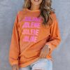 Orange JOLENE Ribbed Corded Oversized Sweatshirt