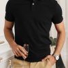 Black Men Short Sleeve Polo Shirt