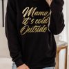 Black Mama It's Cold Outside Glitter Print Graphic Sweatshirt