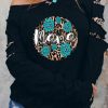 Mama Leopard Turquoise Print Cut-out Long Sleeve Sweatshirt