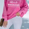 Rose Hello Weekend Graphic Mineral Wash Sweatshirt