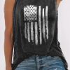 Gray American Flag Graphic Tank Top