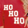 Red Christmas HO HO HO Graphic Round Neck Sweatshirt