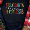 Black Silly Santa Christmas Is For Jesus Short Sleeve T Shirt