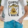 White CAMPING VIBES Campfire Graphic Print Short Sleeve Top