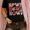 Black HOWDY Letter Graphic Print Short Sleeve T Shirt