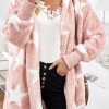 Pink Lapel Collar Scatter Star Fuzzy Coat