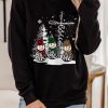 Black Christmas Snowman Graphic Print Pullover Sweatshirt