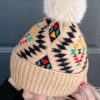 Apricot Western Geometric Pattern Knit Jacquard Hat