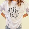 White Skeleton Glitter Graphic Print Pullover Sweatshirt