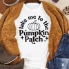 White Pumpkin Patch Letter Graphic Print Short Sleeve T Shirt