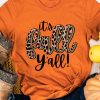 Orange Its Fall Yall Animal Print Casual T Shirt