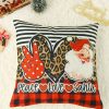 Multicolor Christmas Striped Plaid Graphic Print Pillow Cover