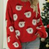 Red Christmas Santa Claus Pullover Sweater