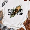 White This Is My Crop Top Corn Graphic Print Short Sleeve Top