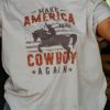 White America Cowboy Graphic Print Crew Neck T Shirt