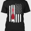 Black Bowling American Flag Patriotic Mens Graphic Tee