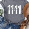 Gray 11:11 Graphic Casual Short Sleeve T Shirt